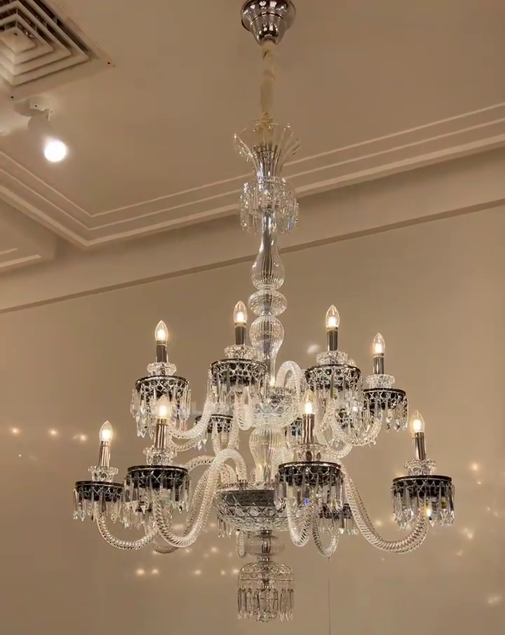 Elegant Crystal Chandelier in Italian Style for Bedroom and Living Room