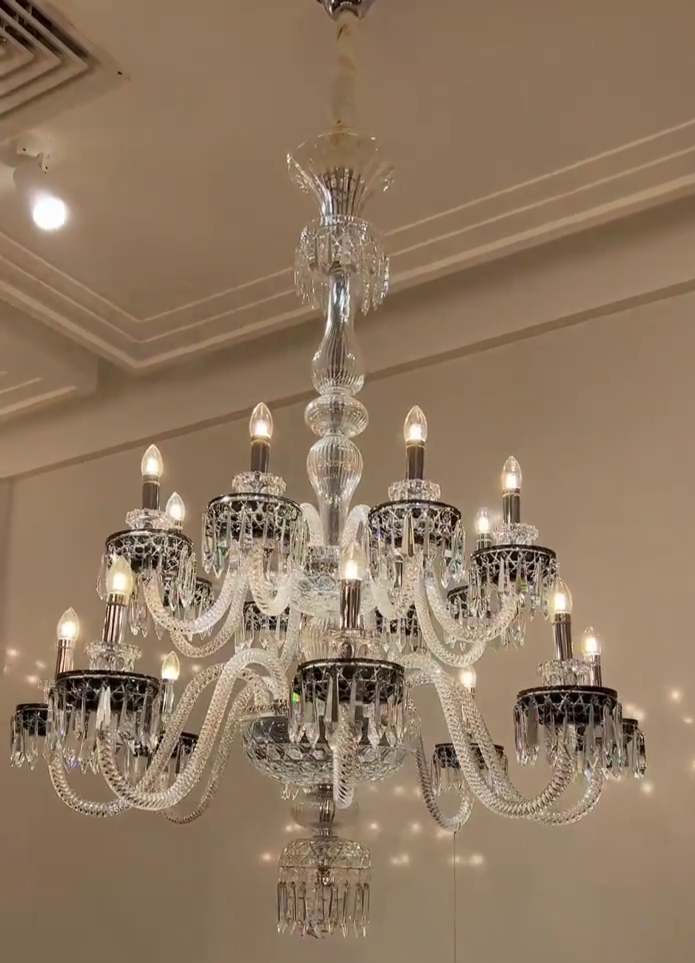 Elegant Crystal Chandelier in Italian Style for Bedroom and Living Room