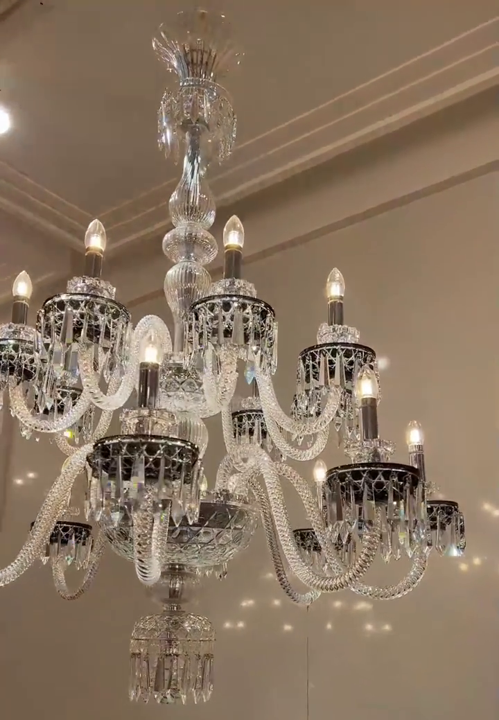 Elegant Crystal Chandelier in Italian Style for Bedroom and Living Room