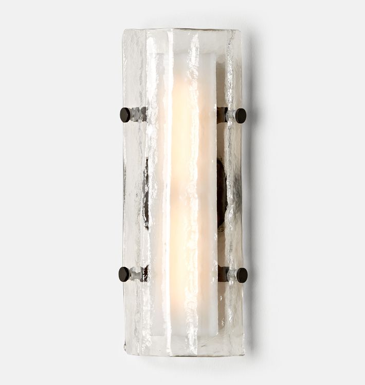 Womter 16" LED Clear Fluted Glass Wall Sconce