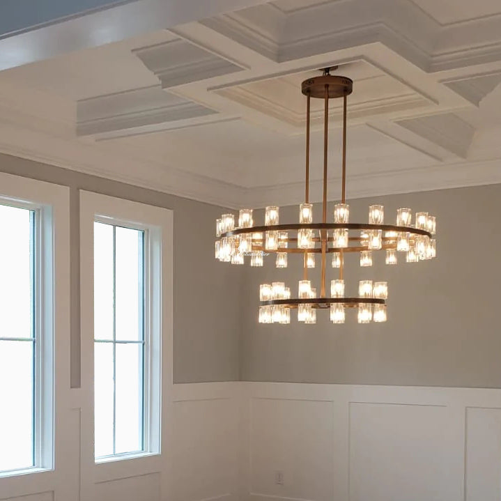 Arcachen Crystal Round 2-Tier Chandelier 60"